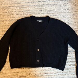 Reformation Black Cropped Cardigan